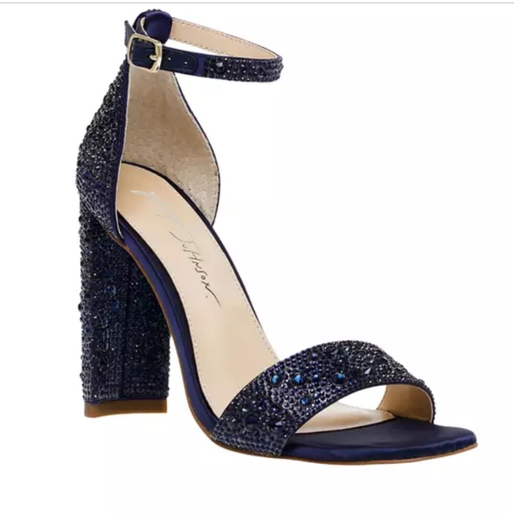 Blue by Betsey Johnson Navy Rhinestone Rina Heels